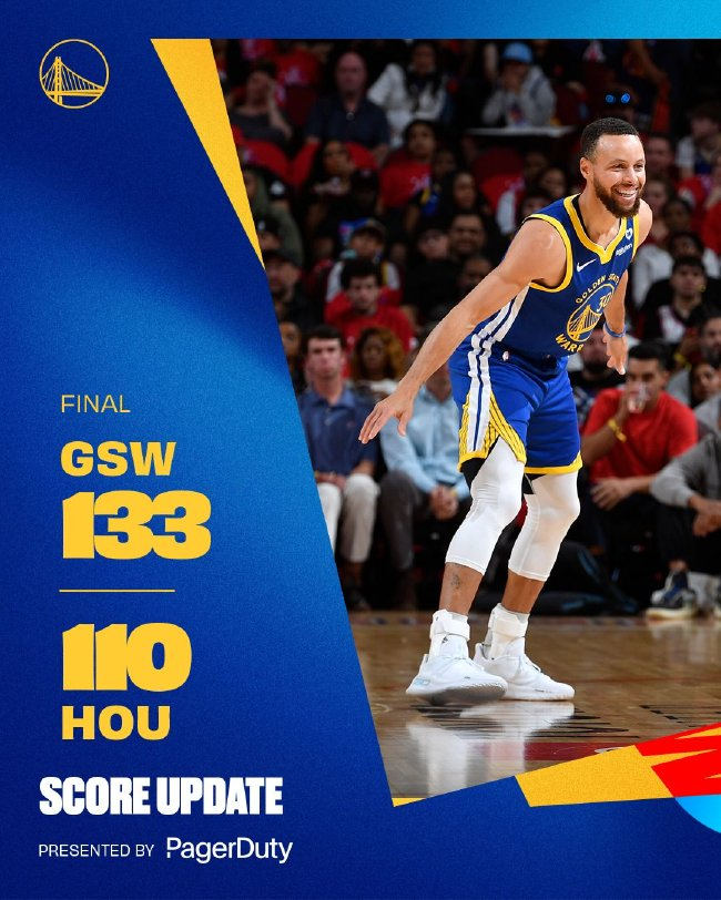水花合砍58分,勇士133-110大胜火箭获6连胜,火箭附加赛仅剩理论希望